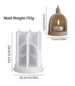 ⁦قالب سيلكون تصميم قلعة لصب الجبس لمصهورات الشمع WFHM77⁩ - الصورة ⁦3⁩