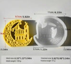 ⁦قالب بتصميم هلال وهندسية معماري اسلامي WFHM77⁩ - الصورة ⁦2⁩