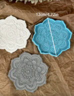 ⁦قالب نقش مندالا ازرق لصب الجبس WFHM77⁩ - الصورة ⁦2⁩