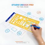 مسطرة شبلونة تصميم واشكال هندسية و ديكور داخلي أثاث لطلبة التصميم الداخلي والمعماري