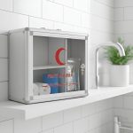 صندوق الإسعافات الأولية - للمنزل والمدرسة مع قفل ومفتاح قابل للحمل والتثبيت على الحائط