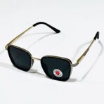 نظارة شمسية رجالية polarized اطار معدني بلون ذهبي  مع حافظة حماية