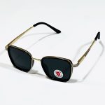 نظارة شمسية رجالية polarized اطار معدني بلون ذهبي  مع حافظة حماية