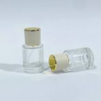 عبوة زجاج عطر فارغة نسائية فاخرة مع مكان ملصق رأس ذهبي - 30 مل