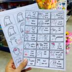 ⁦مجموعة ورقات قصاصات ايموجي كيوت ردة فعل درجات الامتحانات بدون قص،  4 ورقات 75 قصاصة⁩ - الصورة ⁦2⁩