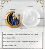 ⁦قالب سيلكون لشمع وجبس هلال 🌙رمضان بتصميم مسجد 🕌 WFHM77⁩ - الصورة ⁦4⁩