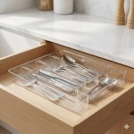 منظم ملاعق وأدوات المطبخ اكريليك فخم - آمن للاستعمال الغذائي