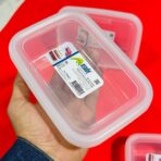 ⁦حافظة طعام صحيه محكمة الاغلاق - 3 أحجام لون أبيض شفاف صنع تركيا ASUDE⁩ - الصورة ⁦6⁩