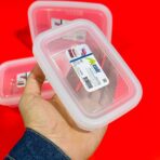 ⁦حافظة طعام صحيه محكمة الاغلاق - 3 أحجام لون أبيض شفاف صنع تركيا ASUDE⁩ - الصورة ⁦5⁩